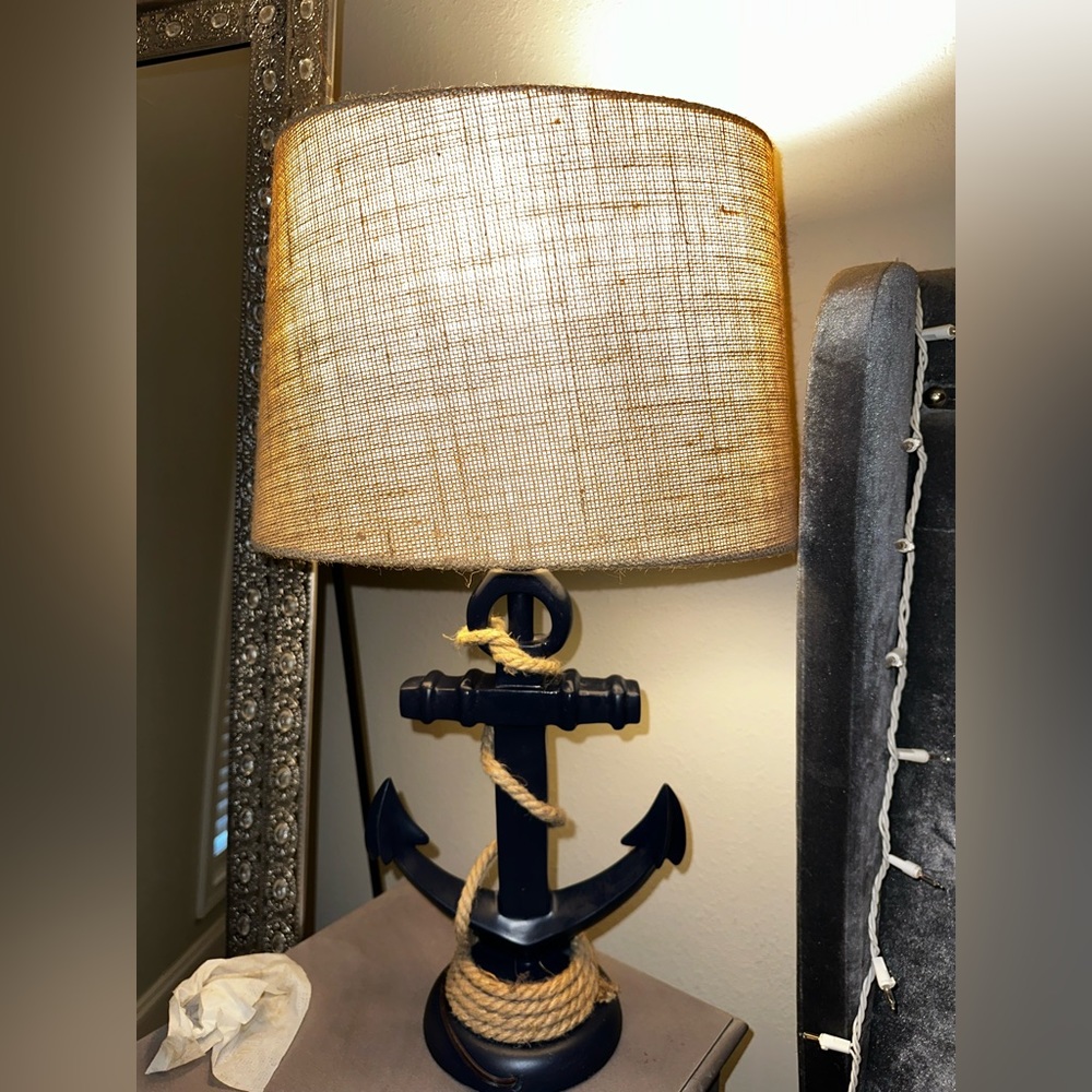 Navy Blue Anchor Lamp
